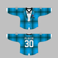 HJZ117 Blue Tuxedo Sublimated Custom Hockey Goalie Jerseys -YoungSpeeds Shop 117 8