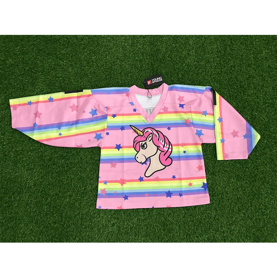 HJC162 Pink Unicorn Sublimated Custom Hockey Jerseys 4 HJC162 Pink Unicorn Sublimated Custom Hockey Jerseys - Image 4
