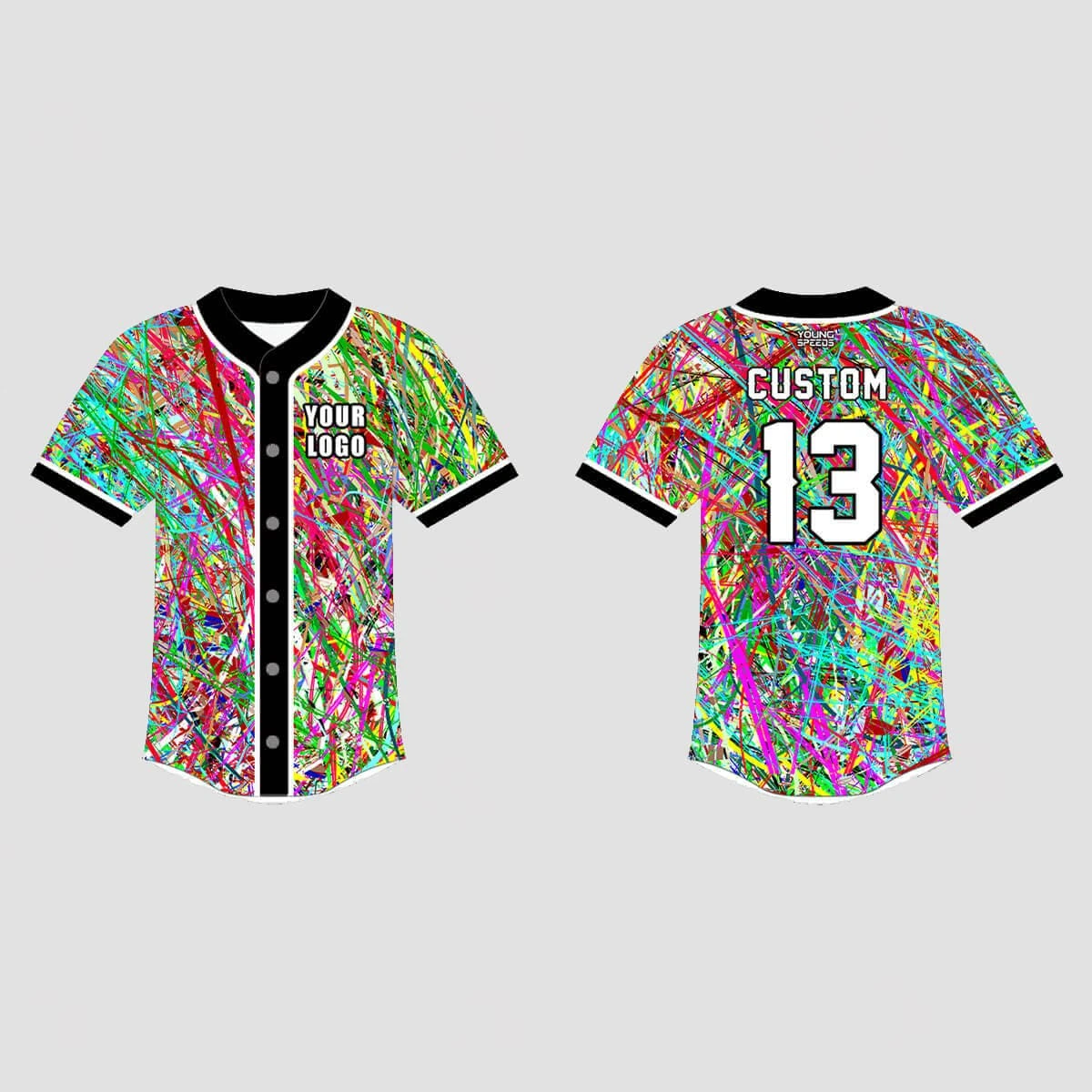 Abstract Colorful Lines Custom EDM Artist Hockey/Basketball/Baseball Jerseys 3 Abstract Colorful Lines Custom EDM Artist Hockey/Basketball/Baseball Jerseys - Image 3