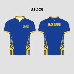 AJZ24 Blue Yellow Zip Custom Sublimated Archery Jerseys -YoungSpeeds Shop 24