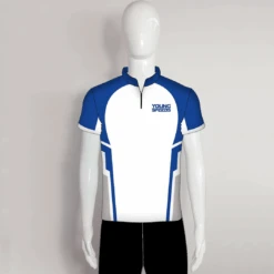 AJZ26 Blue White Zip Custom Archery Jerseys