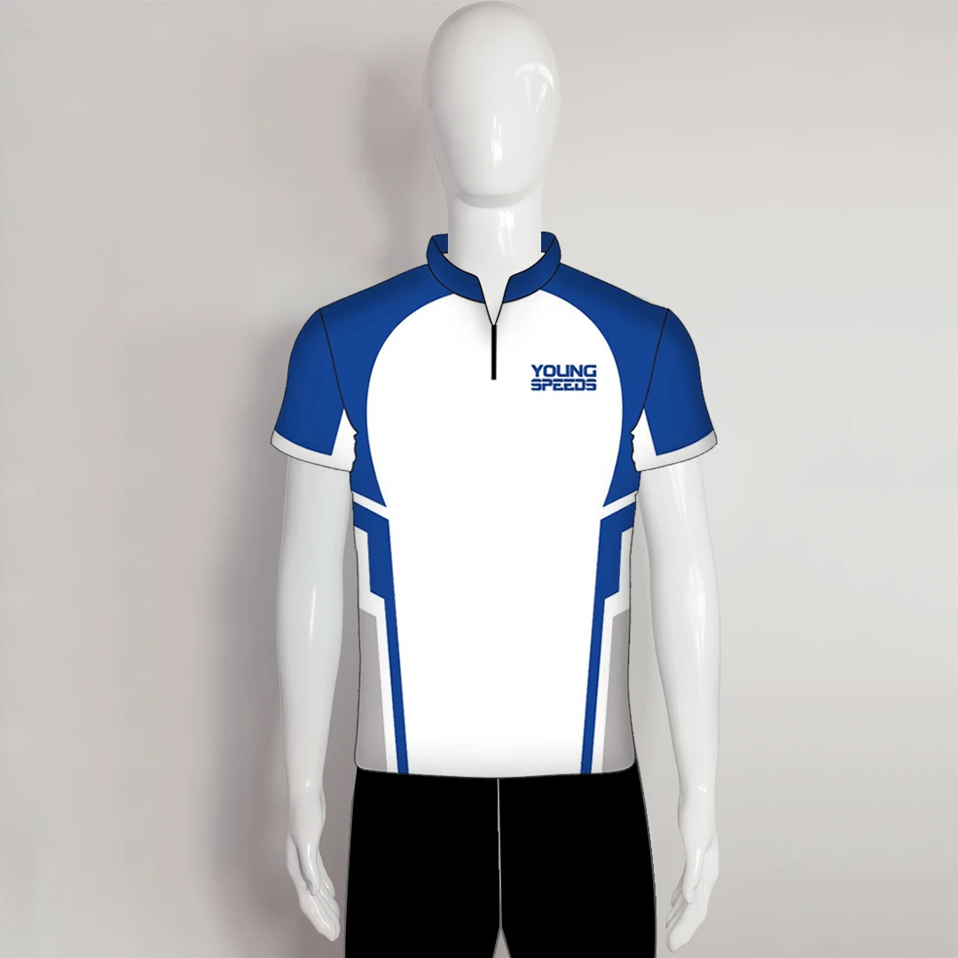 AJZ26 Blue White Zip Custom Archery Jerseys 1 AJZ26 Blue White Zip Custom Archery Jerseys