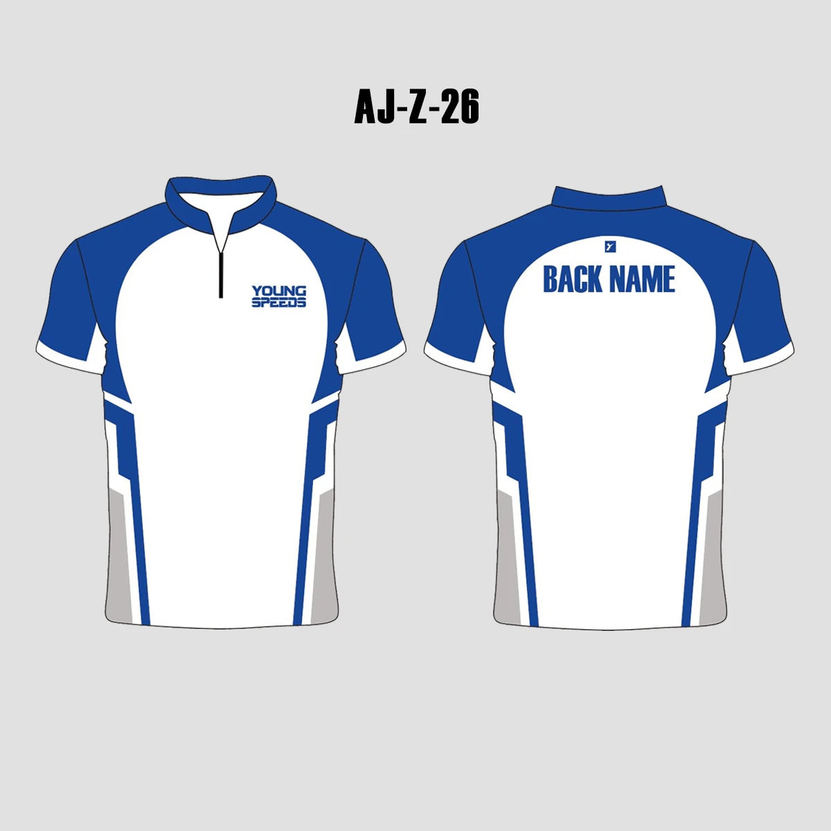 AJZ26 Blue White Zip Custom Archery Jerseys 3 AJZ26 Blue White Zip Custom Archery Jerseys - Image 3