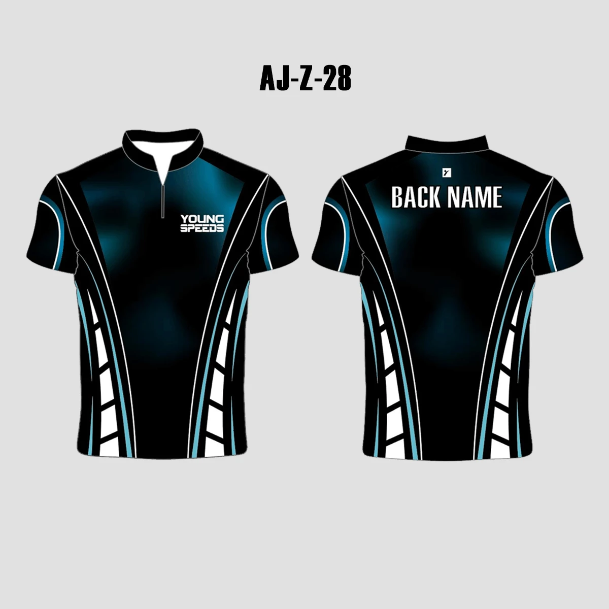 AJZ28 Blue Black Zip Custom Archery Jerseys 3 AJZ28 Blue Black Zip Custom Archery Jerseys - Image 3