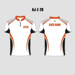 AJZ29 White Orange Zip Custom Archery Jerseys -YoungSpeeds Shop 29