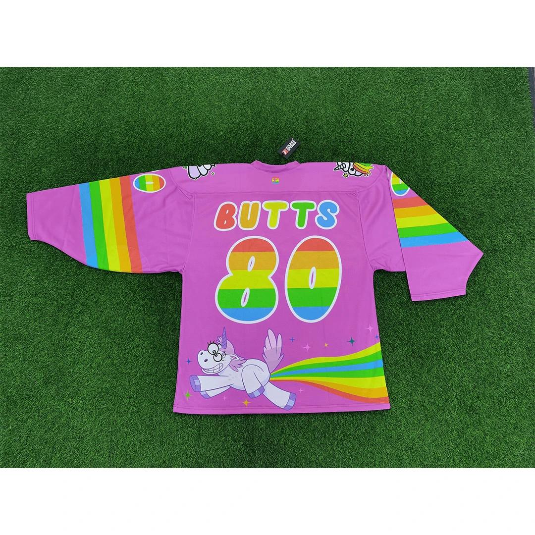 HJZ309 Pooping Unicorn Custom Funny Hockey Jerseys 5 HJZ309 Pooping Unicorn Custom Funny Hockey Jerseys - Image 5