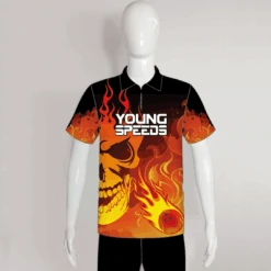 BJX3 Fire Skull Sublimated Custom Cool Bowling Jerseys