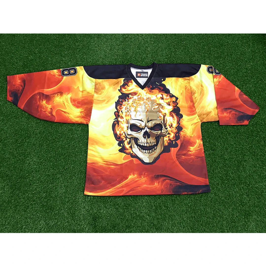 HJC152 Fire Skull Head Custom Sublimated Hockey Jerseys 4 HJC152 Fire Skull Head Custom Sublimated Hockey Jerseys - Image 4