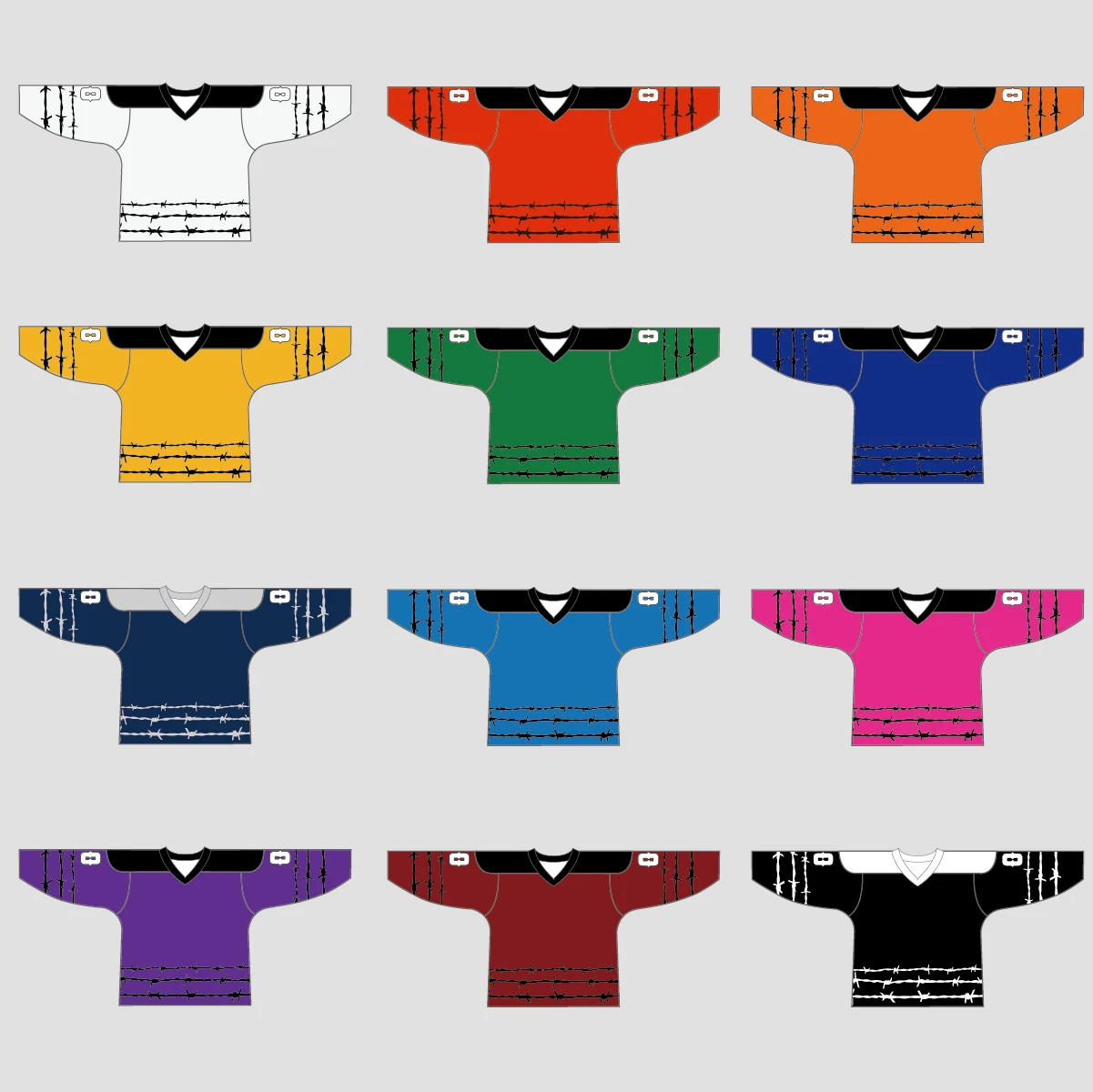 YS78 Grey/Black Sublimated Custom Blank Ice Roller Hockey Jerseys 4 YS78 Grey/Black Sublimated Custom Blank Ice Roller Hockey Jerseys - Image 4