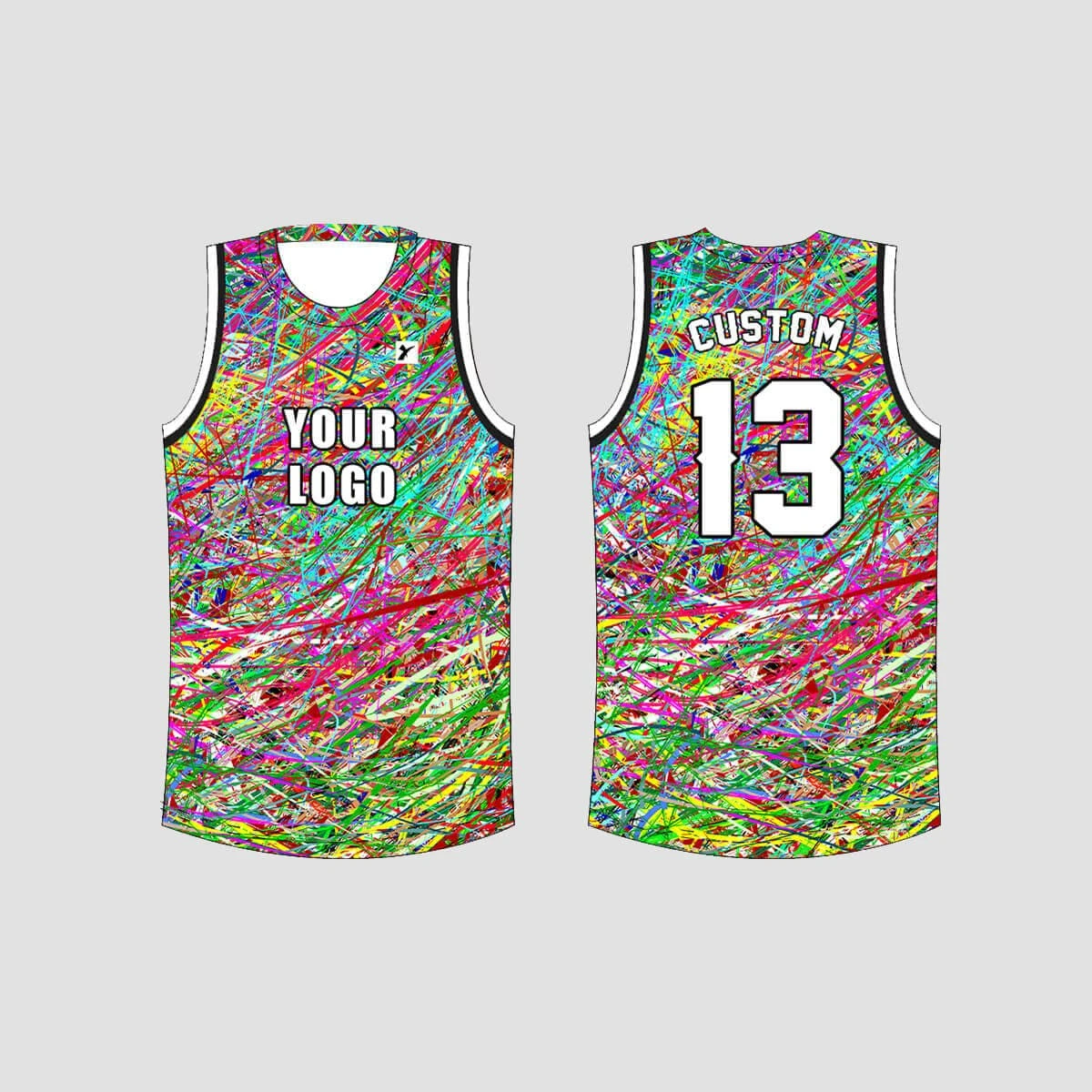 Abstract Colorful Lines Custom EDM Artist Hockey/Basketball/Baseball Jerseys 2 Abstract Colorful Lines Custom EDM Artist Hockey/Basketball/Baseball Jerseys - Image 2