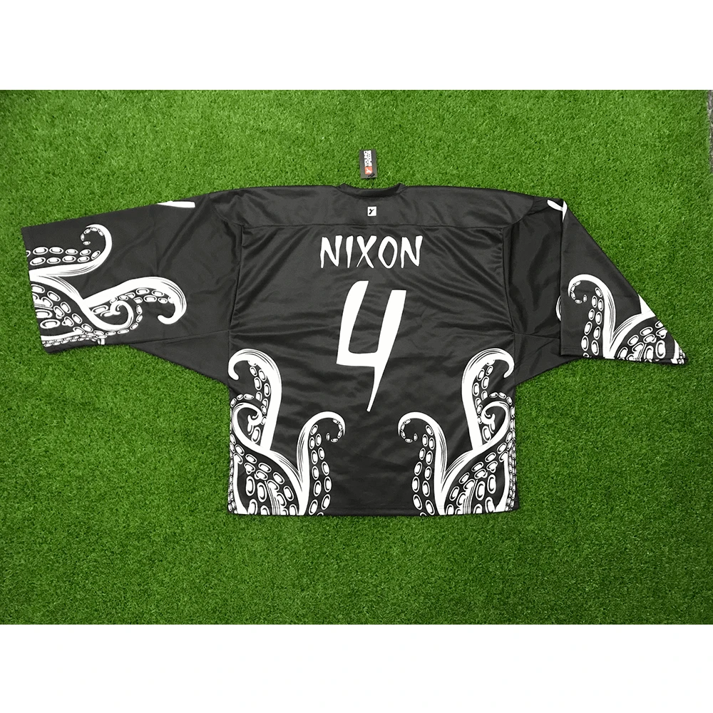 HJC168 Black And White Kraken Sublimated Custom Made Hockey Jerseys 5 HJC168 Black And White Kraken Sublimated Custom Made Hockey Jerseys - Image 5