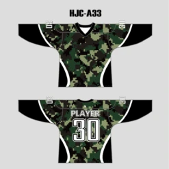 Green Pixel Army Camo Hockey Jerseys Custom Made -YoungSpeeds Shop A33