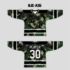Green Pixel Army Camo Hockey Jerseys Custom Made -YoungSpeeds Shop A35