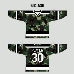 Green Pixel Army Camo Hockey Jerseys Custom Made -YoungSpeeds Shop A36