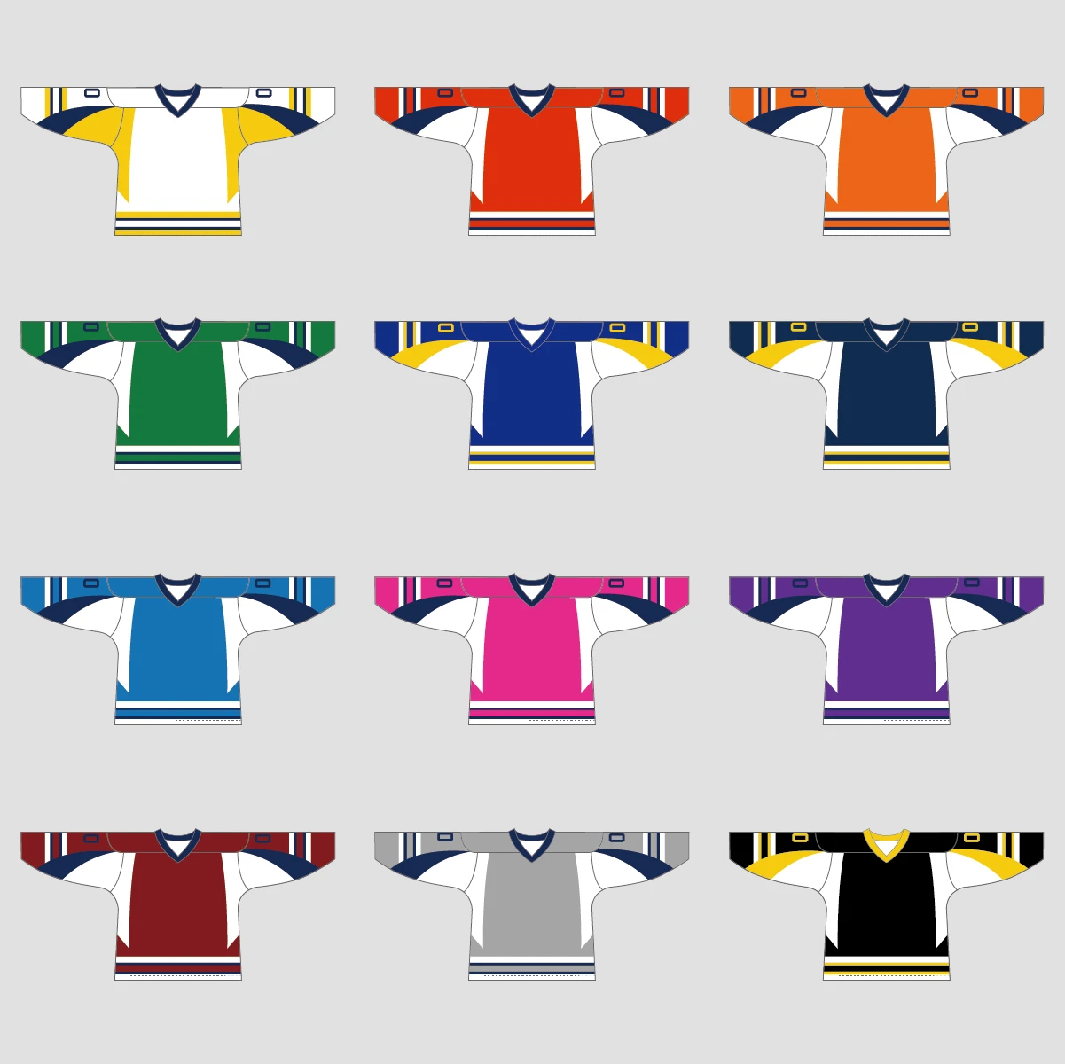 YS16 Gold Navy White Custom Sublimated Plain Hockey Jerseys 4 YS16 Gold Navy White Custom Sublimated Plain Hockey Jerseys - Image 4