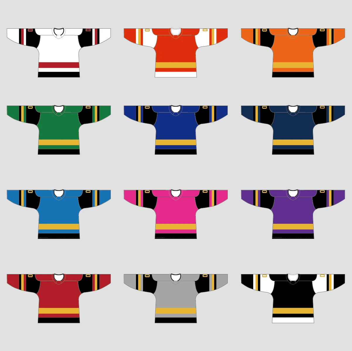 YS17 Gold Black Red Custom Beer League Blank Hockey Jerseys 4 YS17 Gold Black Red Custom Beer League Blank Hockey Jerseys - Image 4