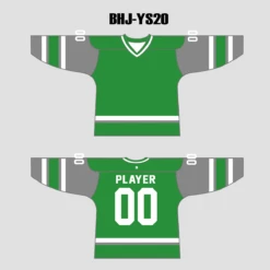 YS20 Green Grey Custom Blank Ice Roller Sublimated Hockey Jerseys -YoungSpeeds Shop BHJ YS20
