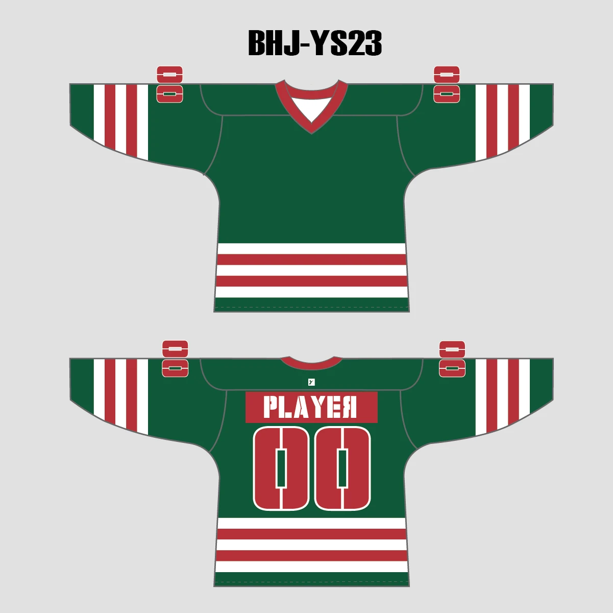 YS23 Green Red White Custom Blank Hockey Jerseys Wholesale 3 YS23 Green Red White Custom Blank Hockey Jerseys Wholesale - Image 3
