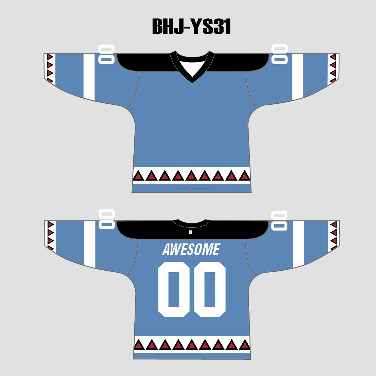 YS31 Light Blue/White/Black Custom Ice Roller Hockey Jerseys 3 YS31 Light Blue/White/Black Custom Ice Roller Hockey Jerseys - Image 3