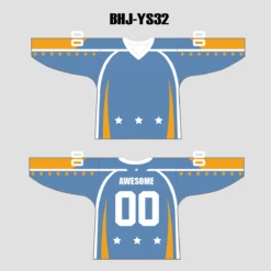 YS32 Light Blue/Gold/White Sublimated Custom Ice Hockey Jerseys -YoungSpeeds Shop BHJ YS32