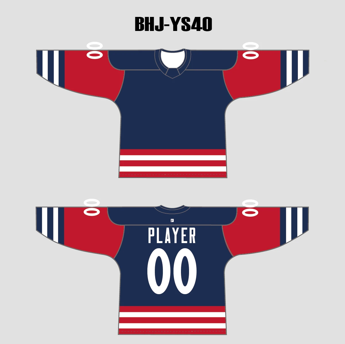 YS40 Navy/Red/White Custom Ice Roller Blank Hockey Jerseys 3 YS40 Navy/Red/White Custom Ice Roller Blank Hockey Jerseys - Image 3