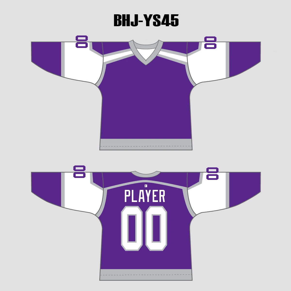 YS45 Purple/White/Grey Custom Sublimated Ice Roller Blank Hockey Jerseys 3 YS45 Purple/White/Grey Custom Sublimated Ice Roller Blank Hockey Jerseys - Image 3