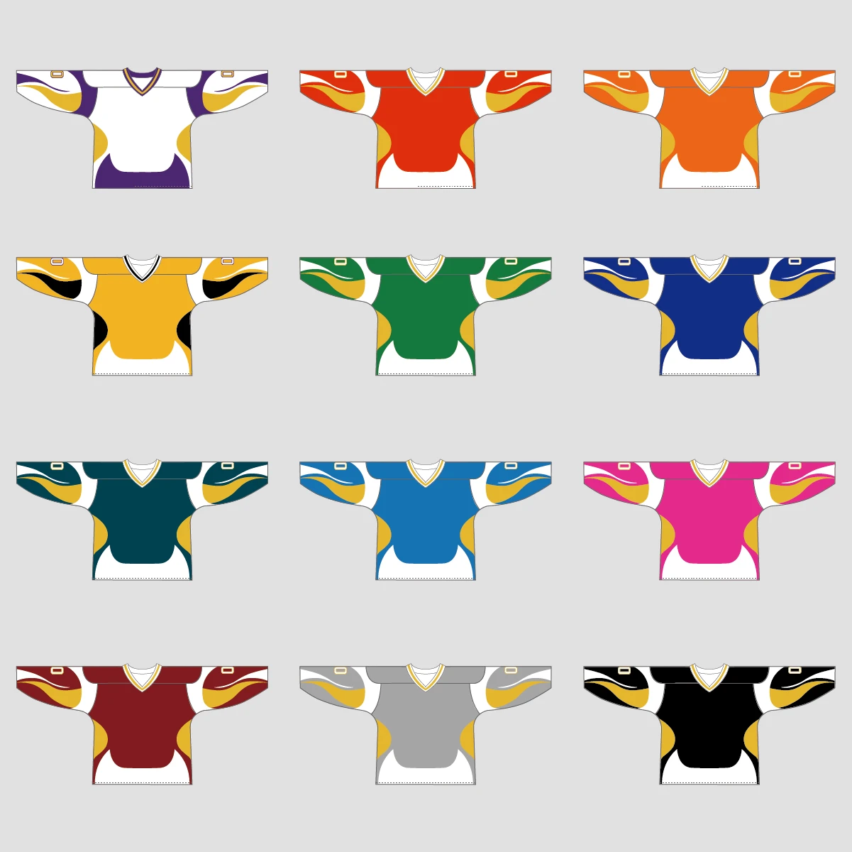 YS48 Purple/White/Gold Sublimated Ice Roller Hockey Jerseys Custom Design 4 YS48 Purple/White/Gold Sublimated Ice Roller Hockey Jerseys Custom Design - Image 4