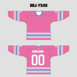YS49 Pink/White/Blue Sublimated Custom Ice Roller Team Hockey Jerseys -YoungSpeeds Shop BHJ YS49