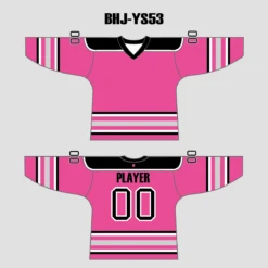 YS53 Pink/Black/Grey Custom Blank Ice Roller Hockey Jerseys Design -YoungSpeeds Shop BHJ YS53