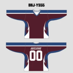 YS55 Maroon/Blue/White Custom Ice Roller Hockey Jerseys Design -YoungSpeeds Shop BHJ YS55