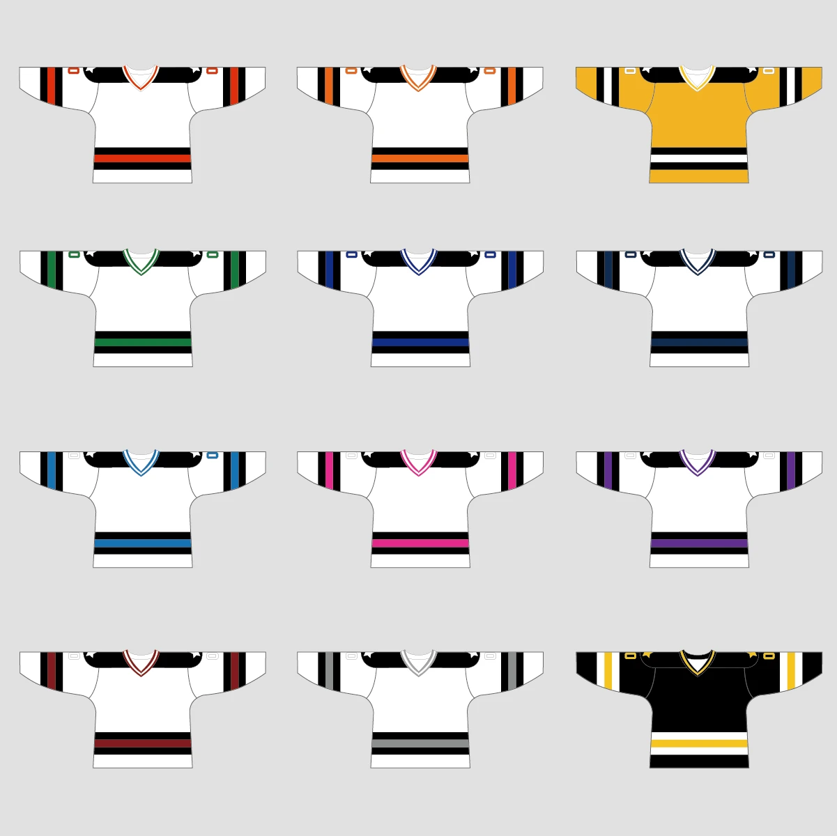 YS61 White/Gold/Black Custom Ice Roller Hockey Jerseys Design 4 YS61 White/Gold/Black Custom Ice Roller Hockey Jerseys Design - Image 4