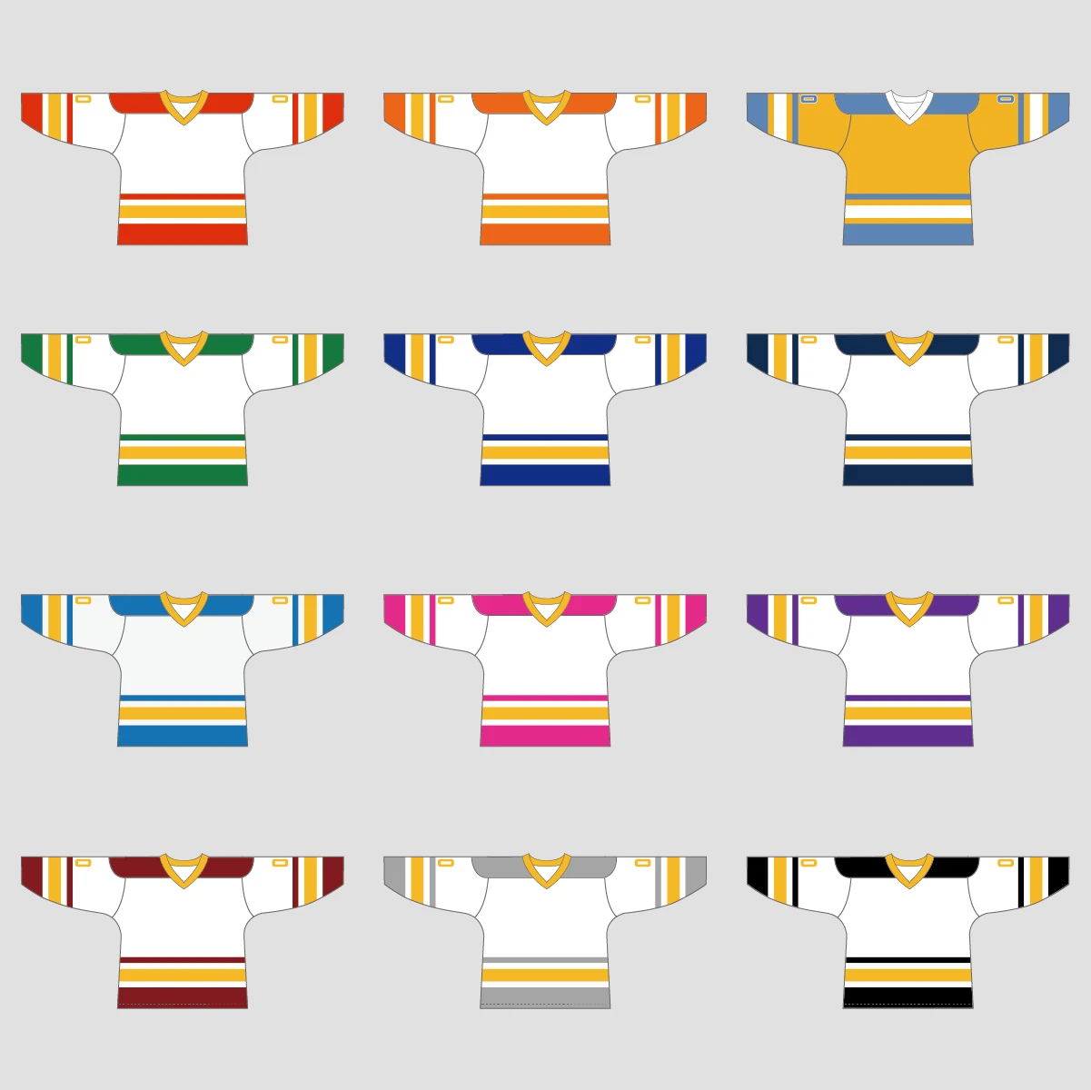 YS64 White/Blue/Gold Custom Ice Roller Hockey Jerseys Design 4 YS64 White/Blue/Gold Custom Ice Roller Hockey Jerseys Design - Image 4