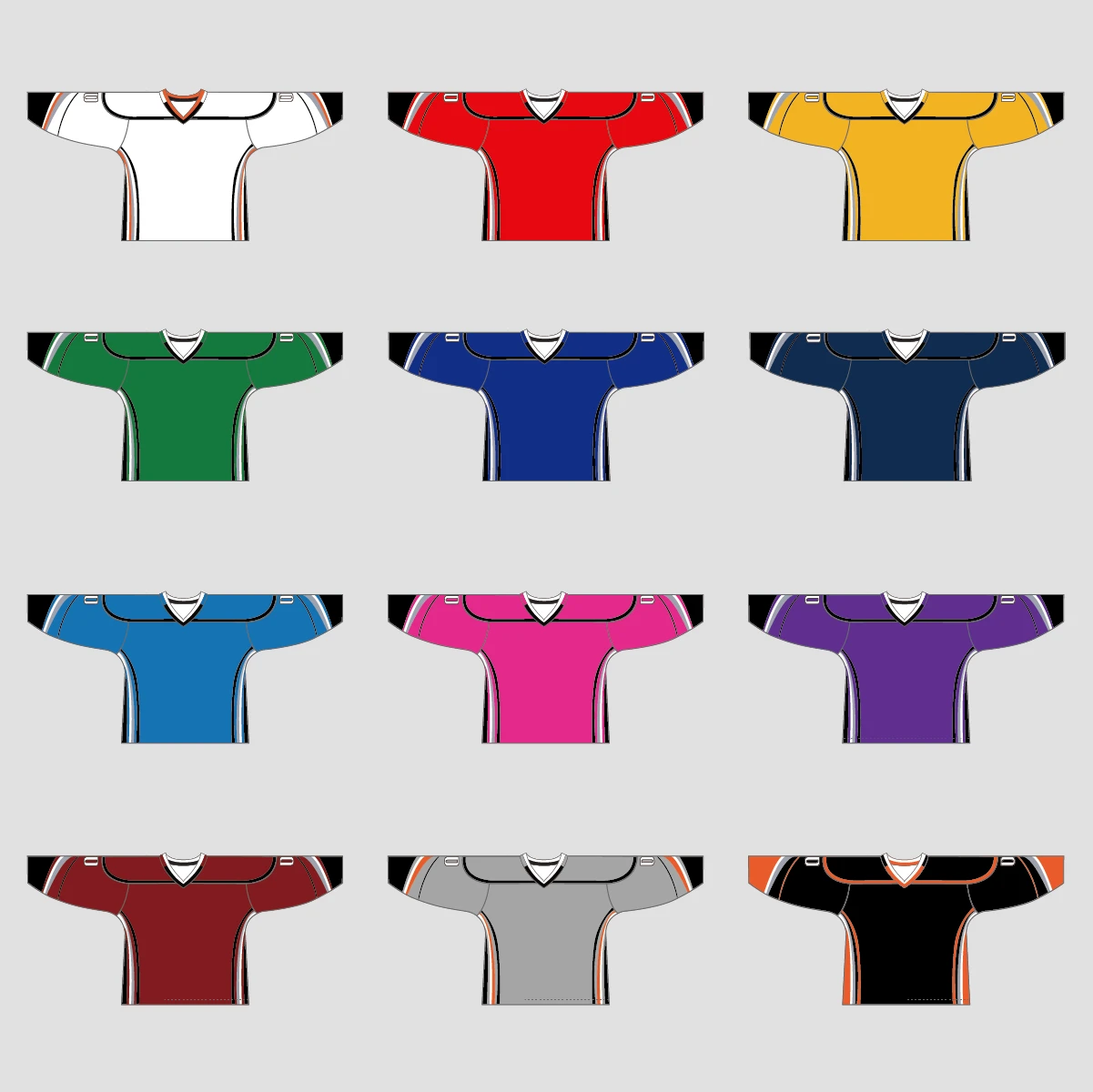 YS7 Orange Black Sublimated Custom Blank Team Hockey Jerseys 4 YS7 Orange Black Sublimated Custom Blank Team Hockey Jerseys - Image 4