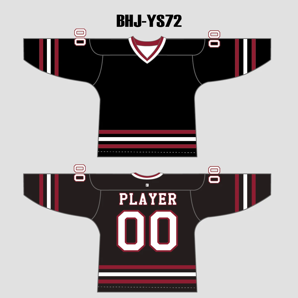 YS72 Black/Red/White Custom Ice Roller Blank Hockey Jerseys 3 YS72 Black/Red/White Custom Ice Roller Blank Hockey Jerseys - Image 3
