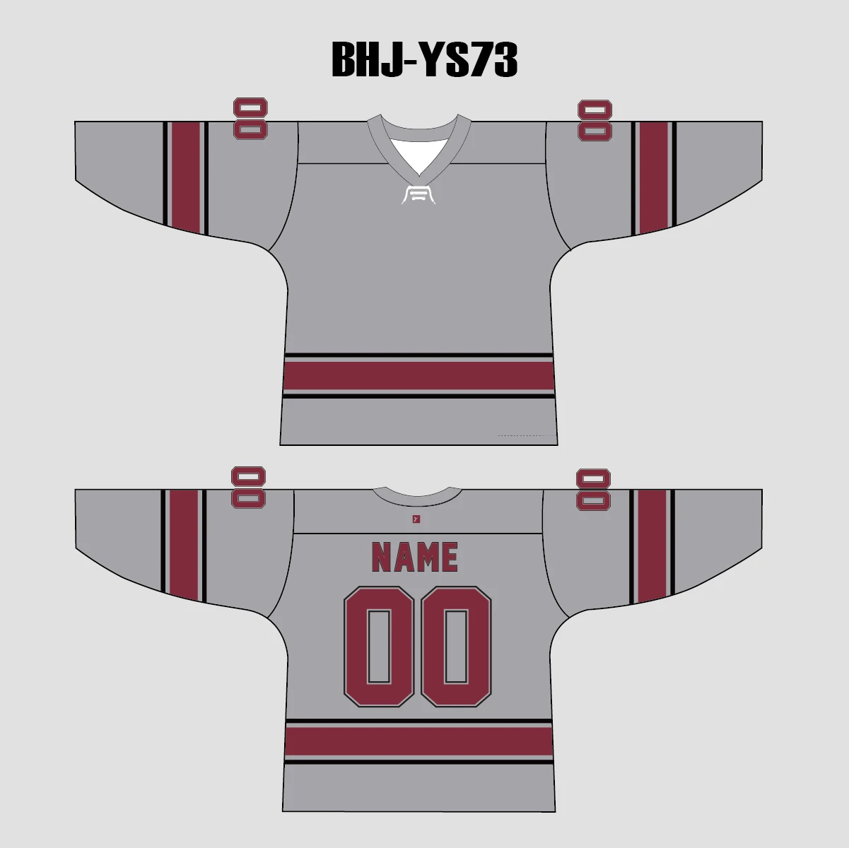 YS73 Grey/Red/Black Custom Ice Roller Blank Hockey Jerseys 3 YS73 Grey/Red/Black Custom Ice Roller Blank Hockey Jerseys - Image 3