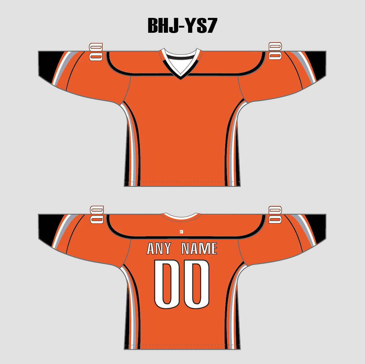 YS7 Orange Black Sublimated Custom Blank Team Hockey Jerseys 3 YS7 Orange Black Sublimated Custom Blank Team Hockey Jerseys - Image 3