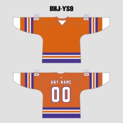 YS9 Orange White Purple Custom Made Plain Hockey Jerseys -YoungSpeeds Shop BHJ YS9