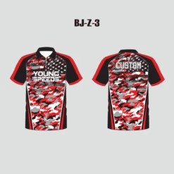 BJZ3 Red Grey Camo And American Flag Custom Bowling Jersey Design -YoungSpeeds Shop BJ Z 3