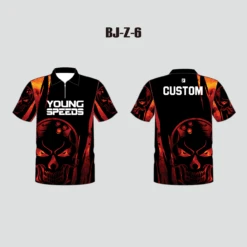BJZ6 Bowling Ball Skull Sublimated Custom Bowling Jerseys -YoungSpeeds Shop BJ Z 6