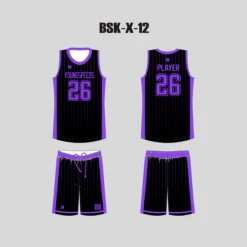BSKX12 Purple Pinstripe Custom Plain Basketball Jerseys And Shorts -YoungSpeeds Shop BSK X 12