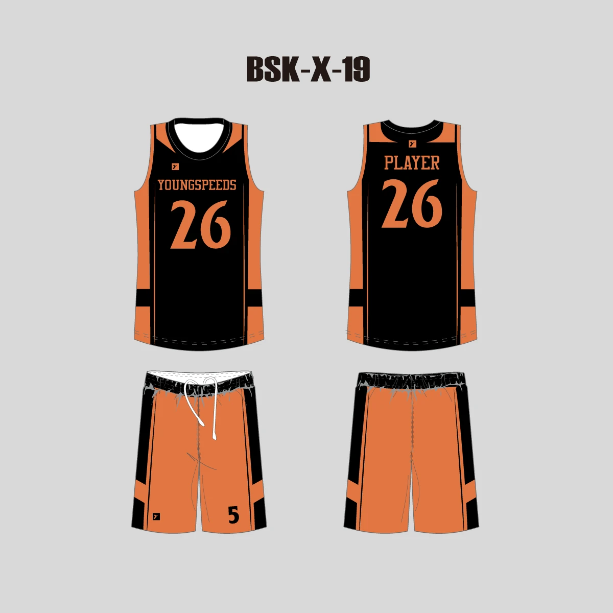 BSKX19 Plain Black Sublimated Custom Boys Girls Basketball Uniforms 3 BSKX19 Plain Black Sublimated Custom Boys Girls Basketball Uniforms - Image 3