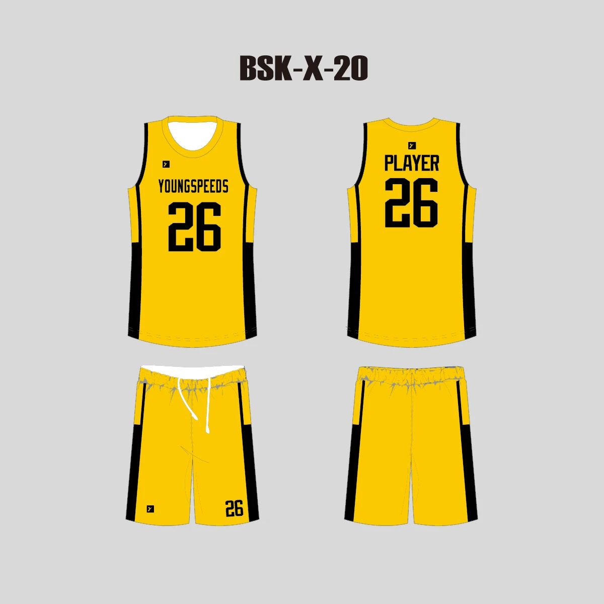 BSKX20 Gold Black Sublimated Personalized Basketball Jerseys And Shorts 3 BSKX20 Gold Black Sublimated Personalized Basketball Jerseys And Shorts - Image 3