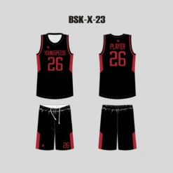 BSKX23 Black Red Custom Sublimated Basketball Uniforms 8 BSKX23 Black Red Custom Sublimated Basketball Uniforms -YoungSpeeds Shop BSK X 23