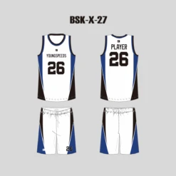 BSKX27 White Blue Black Custom Basketball Uniform Packages 8 BSKX27 White Blue Black Custom Basketball Uniform Packages -YoungSpeeds Shop BSK X 27