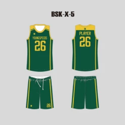 BSKX5 Green Custom College High School Basketball Uniforms -YoungSpeeds Shop BSK X 5