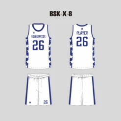 BSKX8 White Custom Boys Basketball Uniforms -YoungSpeeds Shop BSK X 8