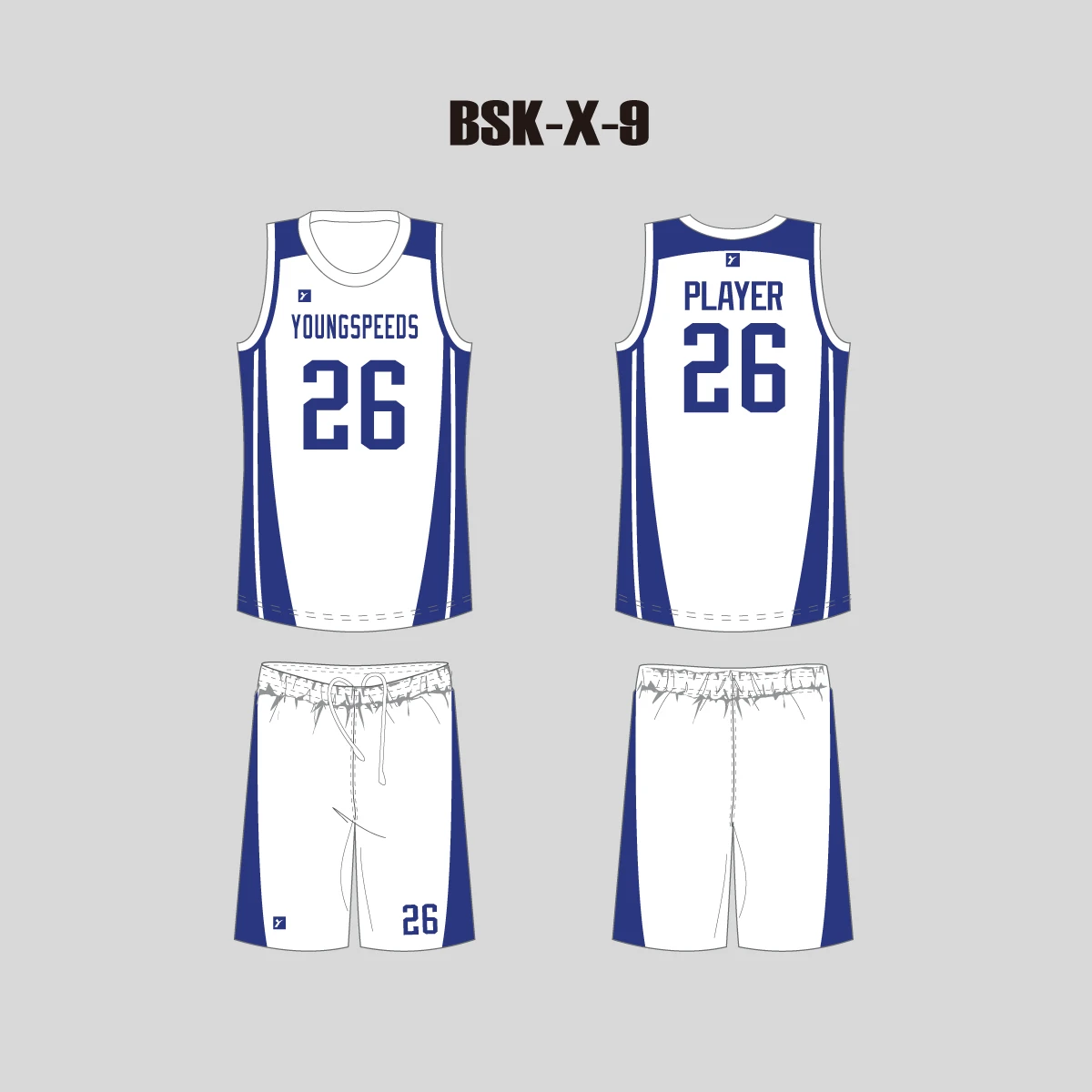 BSKX9 Plain White Custom Girls Basketball Uniforms 3 BSKX9 Plain White Custom Girls Basketball Uniforms - Image 3