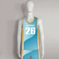 BSKX11 Teal Gradient Custom Team Basketball Uniforms Wholesale