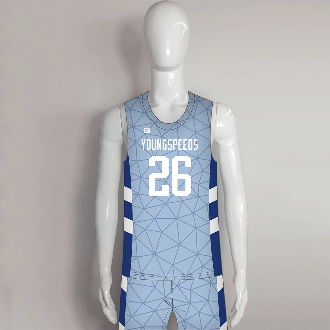 BSKX17 Blue Geometric Pattern Custom Sublimation Basketball Jerseys And Shorts 1 BSKX17 Blue Geometric Pattern Custom Sublimation Basketball Jerseys And Shorts