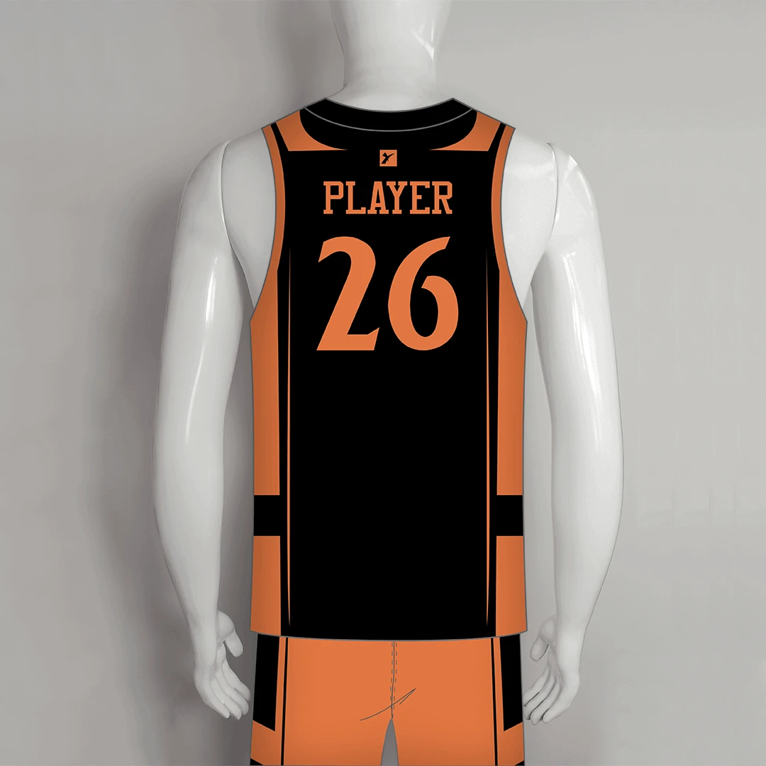 BSKX19 Plain Black Sublimated Custom Boys Girls Basketball Uniforms 2 BSKX19 Plain Black Sublimated Custom Boys Girls Basketball Uniforms - Image 2
